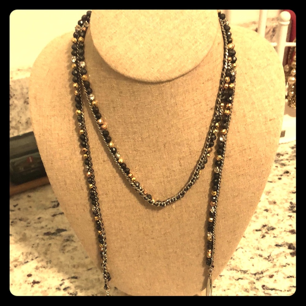 Stella and dot hematite multiple wear necklace!